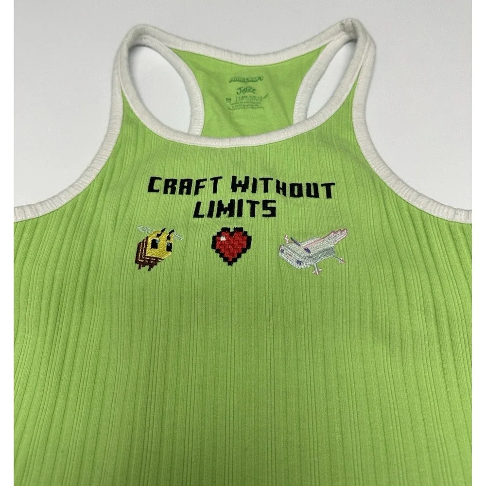 Minecraft Justice Tank Top Girls Medium Rib Knit Craft Without Limits